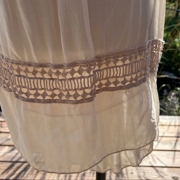 Giulia Italy Silk Crochet Flowy Bohemian Babydoll Dress - Picture 6 of 15